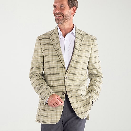 Steve Harvey Mens Plaid Regular Fit Sport Coat