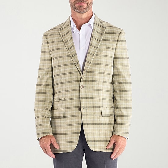Steve Harvey Mens Plaid Regular Fit Sport Coat