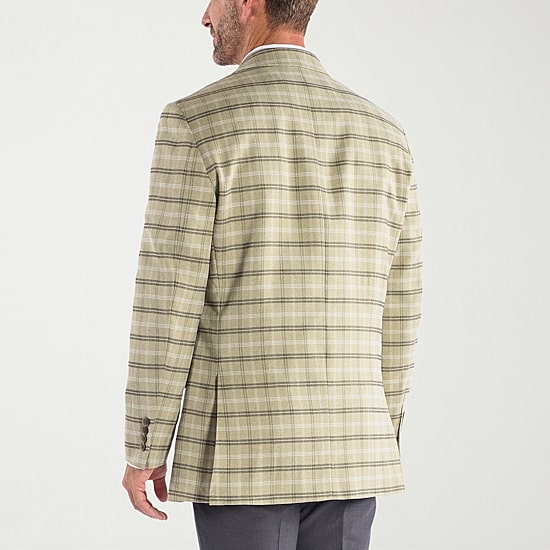 Steve Harvey Mens Plaid Regular Fit Sport Coat