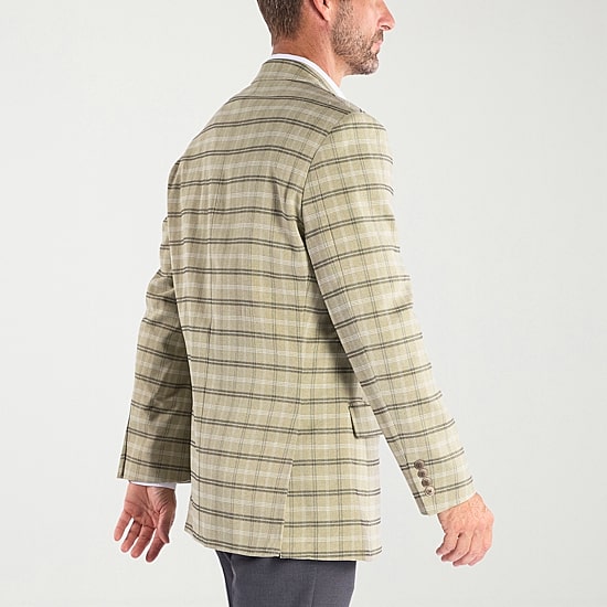 Steve Harvey Mens Plaid Regular Fit Sport Coat