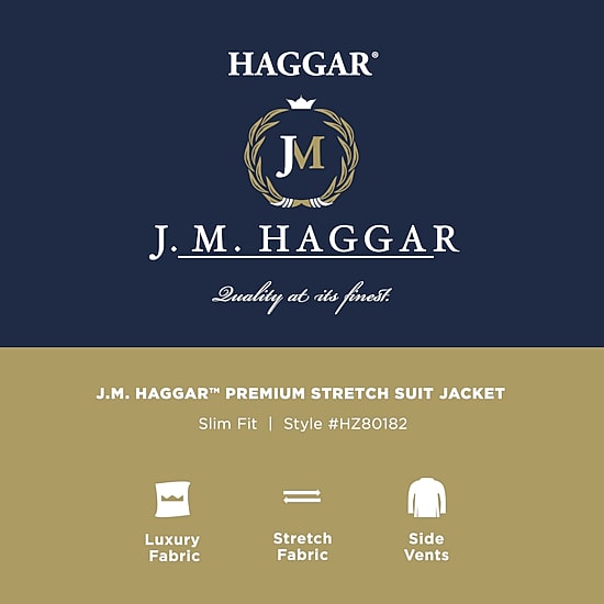 Haggar JMH Tailored Premium Stretch Mens Stretch Fabric Modern Fit Suit Jacket