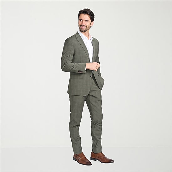 CRICKETEER™ Mens Windowpane Stretch Fabric 2-pc. Suit Set