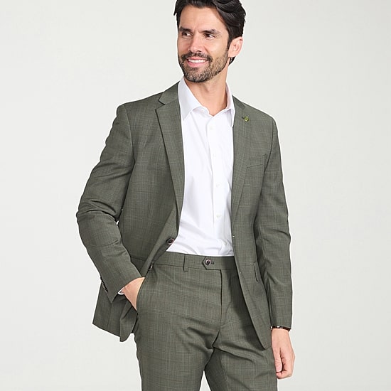 CRICKETEER™ Mens Windowpane Stretch Fabric 2-pc. Suit Set