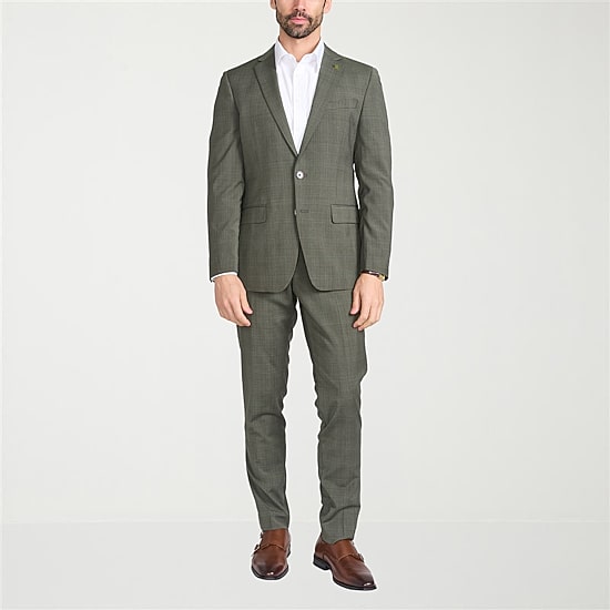 CRICKETEER™ Mens Windowpane Stretch Fabric 2-pc. Suit Set