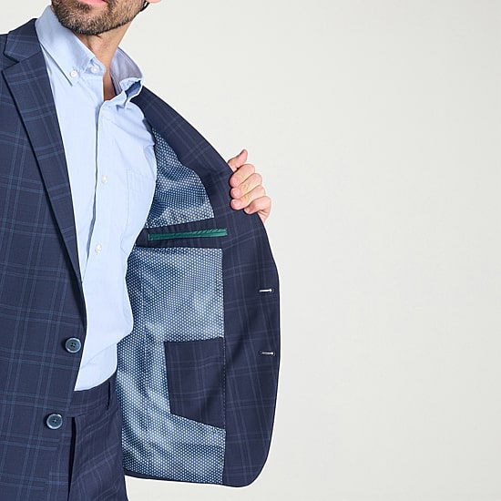 CRICKETEER™ Mens Windowpane Stretch Fabric 2-pc. Suit Set