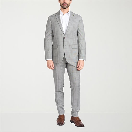 CRICKETEER™ Mens Windowpane Stretch Fabric 2-pc. Suit Set