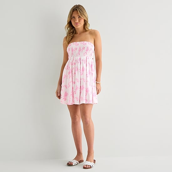 Forever 21 Womens Juniors Straight Neck Sleeveless Babydoll Dress
