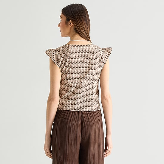 Arizona Womens Juniors V Neck Sleeveless Blouse