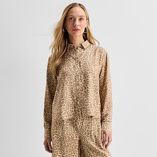 Liz Claiborne Womens Long Sleeve Blouse