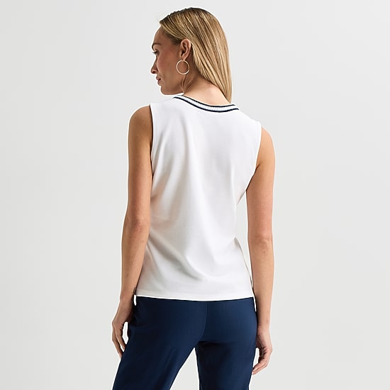 Liz Claiborne Womens V Neck Sleeveless Blouse