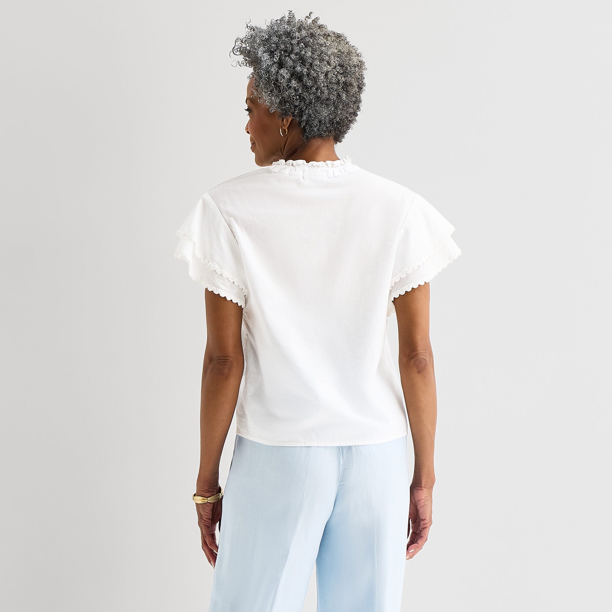 Liz Claiborne Womens Split Crew Neck Short Sleeve Blouse