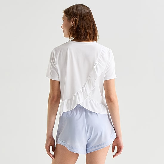 Xersion Ruffle Womens Short Sleeve Quick Dry Active T-Shirt