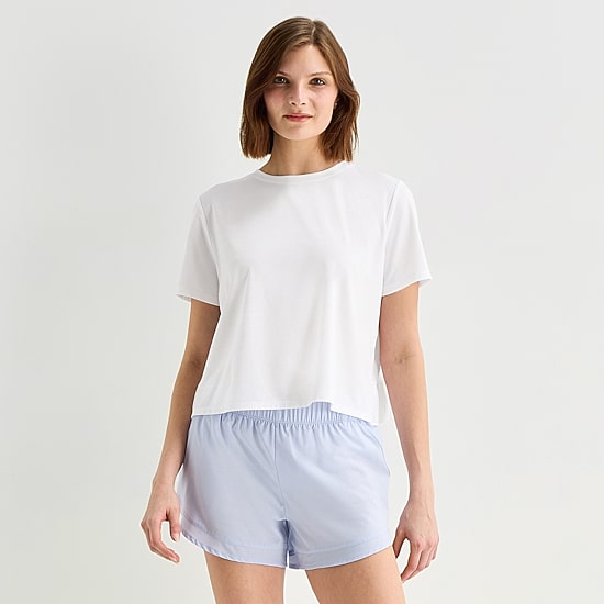 Xersion Ruffle Womens Short Sleeve Quick Dry Active T-Shirt