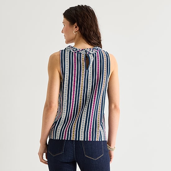 St. John's Bay Womens Round Neck Sleeveless Blouse