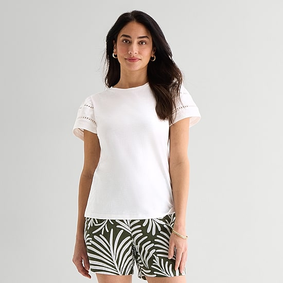 St. John's Bay Womens Round Neck Short Sleeve T-Shirt