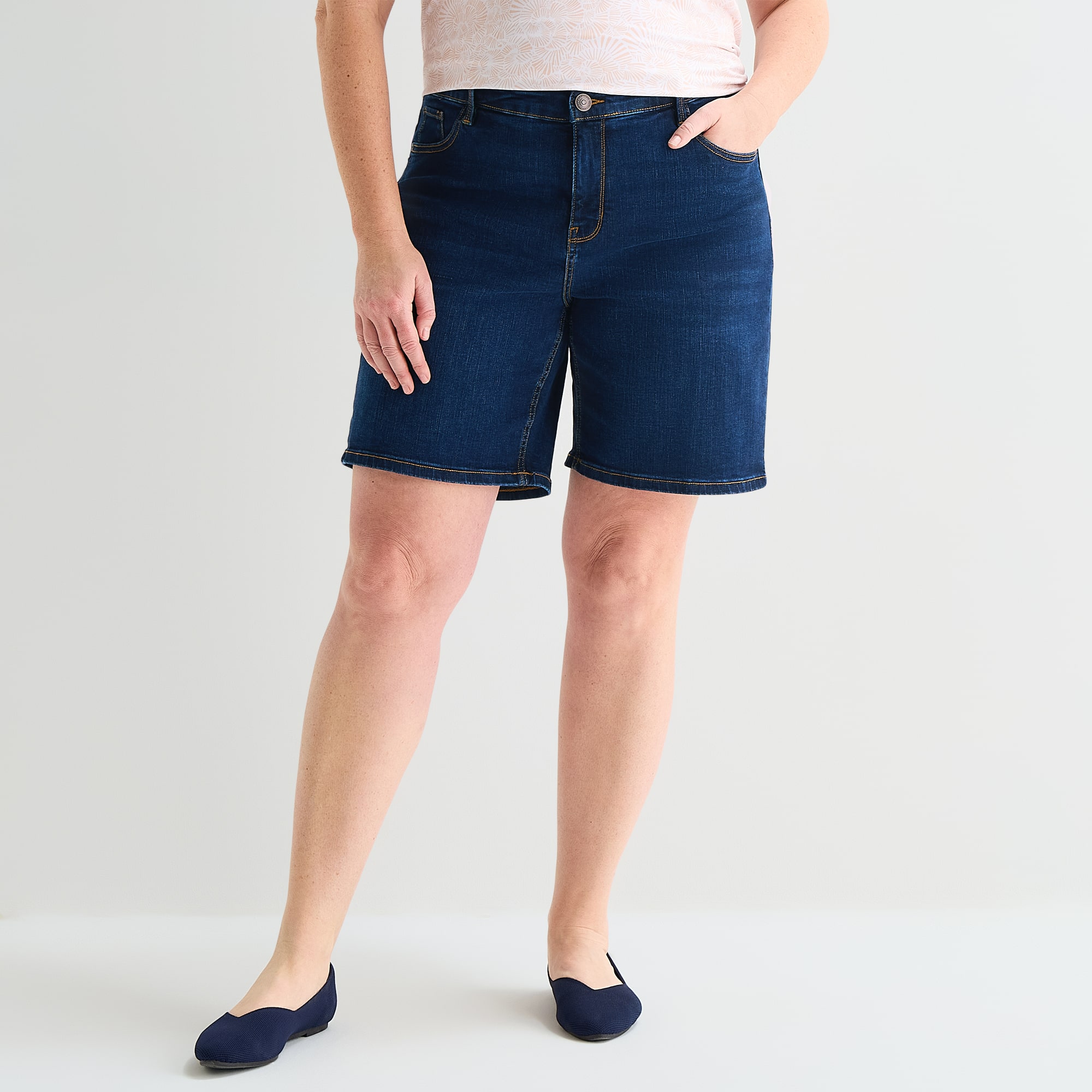 Liz Claiborne Lana Womens 9" Plus Denim Short