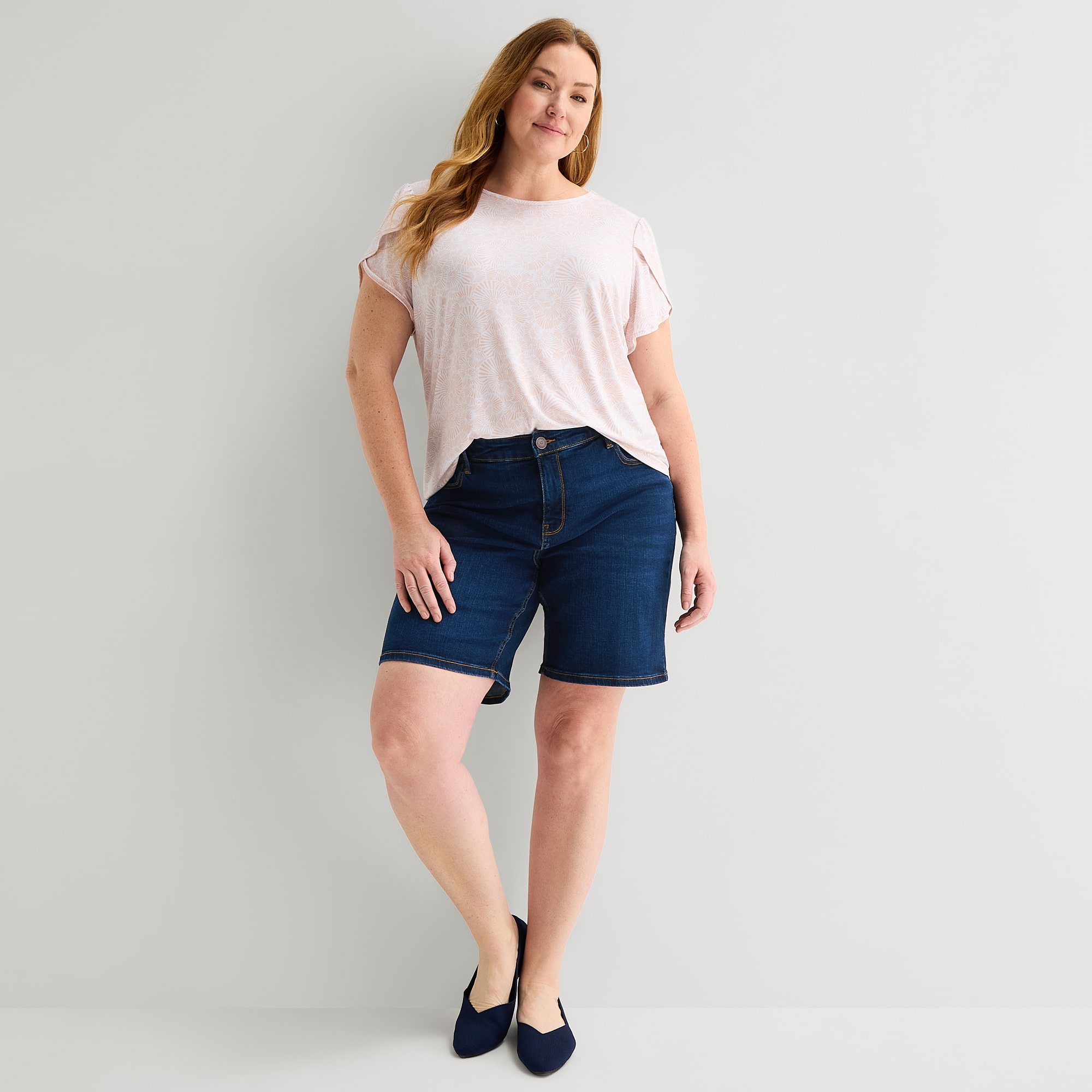 Liz Claiborne Lana Womens 9" Plus Denim Short