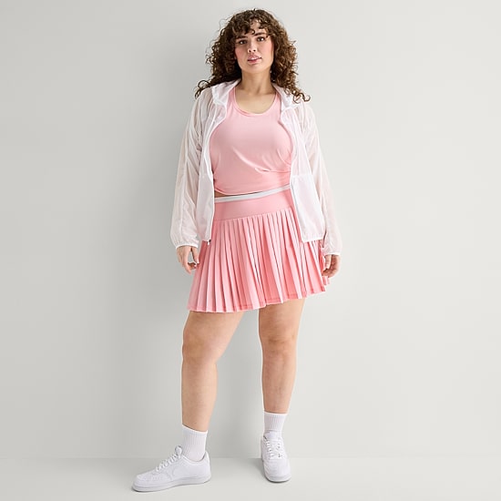 Xersion Pleated Womens 5" High Rise Plus Skort