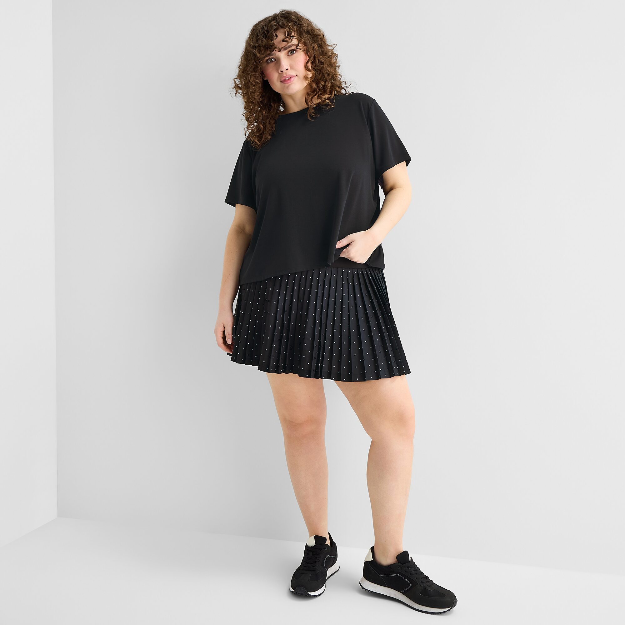 Xersion Ruffle Womens Short Sleeve Active Plus T-Shirt