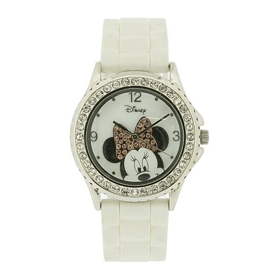 Disney Minnie Mouse Kids White Silicone Strap Watch