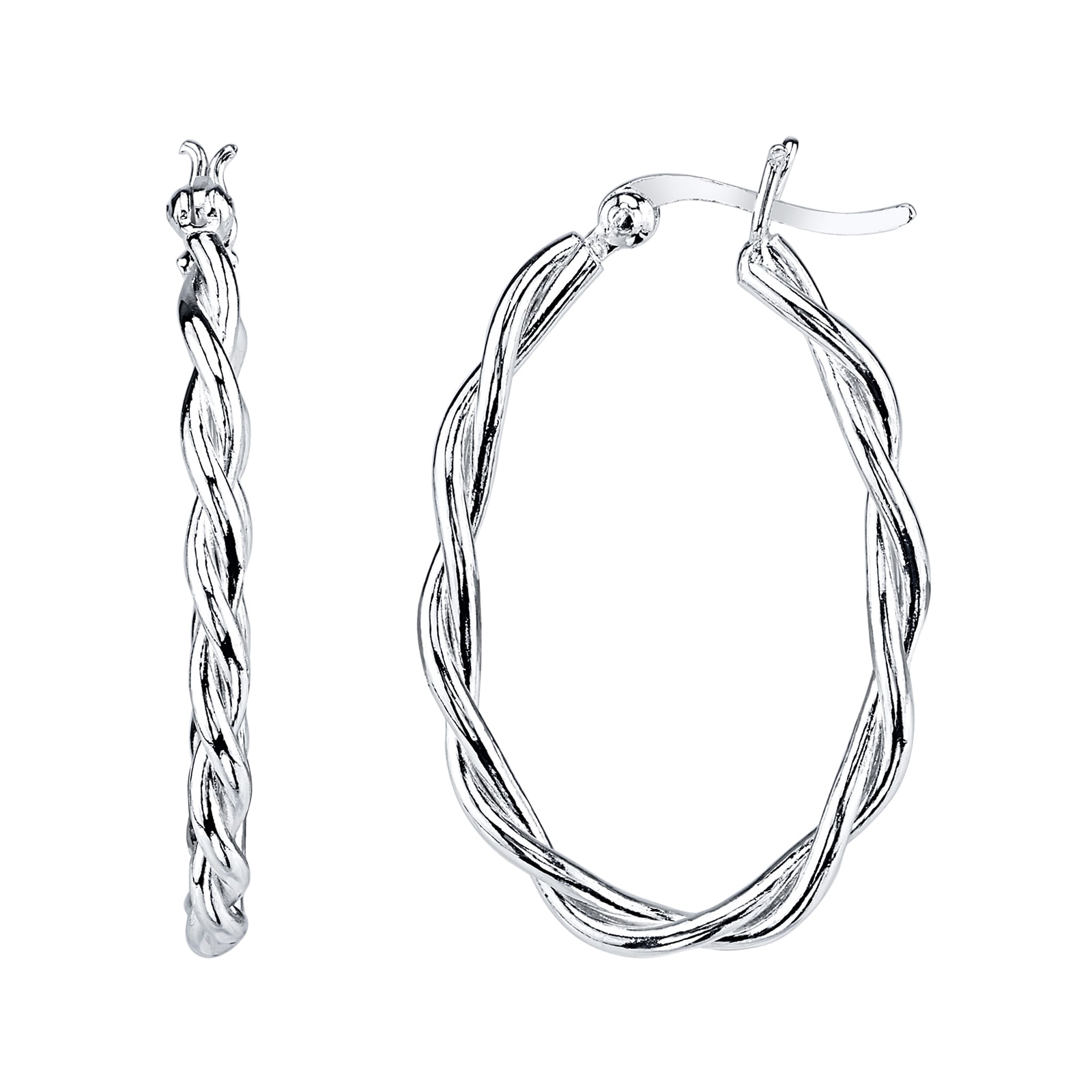 Sterling Silver Twisted Hoop Earrings