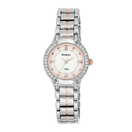 Armitron® Now® Womens Crystal-Accent Two-Tone Bracelet Watch