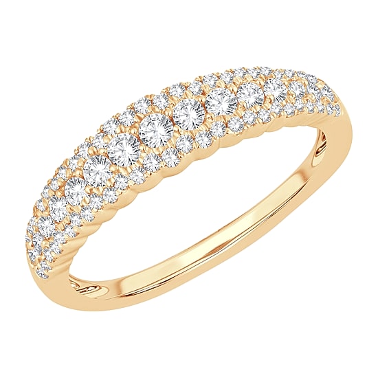 Womens 1/2 CT. T.W. Natural White Diamond 10K Gold Anniversary Wedding Band