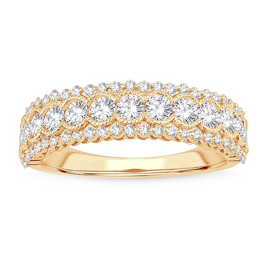 Womens 1 CT. T.W. Natural White Diamond 10K Gold Anniversary Band