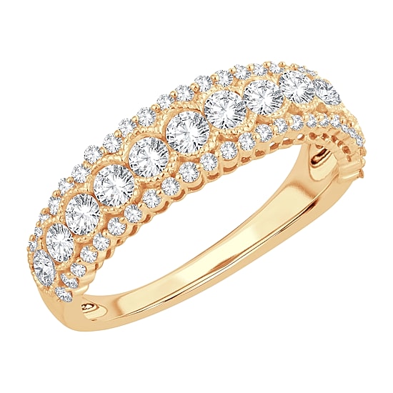 Womens 1 CT. T.W. Natural White Diamond 10K Gold Anniversary Band