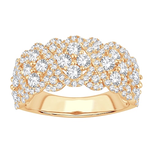 Modern Bride Womens 1 3/4 Ct. T.w. Natural White Diamond 10k Gold Anniversary Band In Yellow