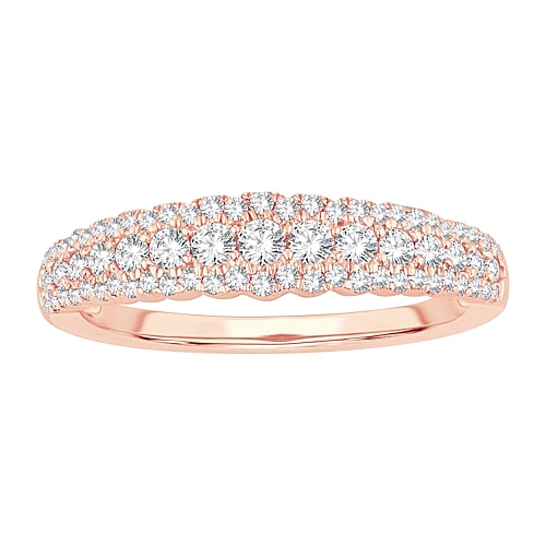 Modern Bride Womens 1/2 Ct. T.w. Natural White Diamond 10k Gold Anniversary Wedding Band In Pink