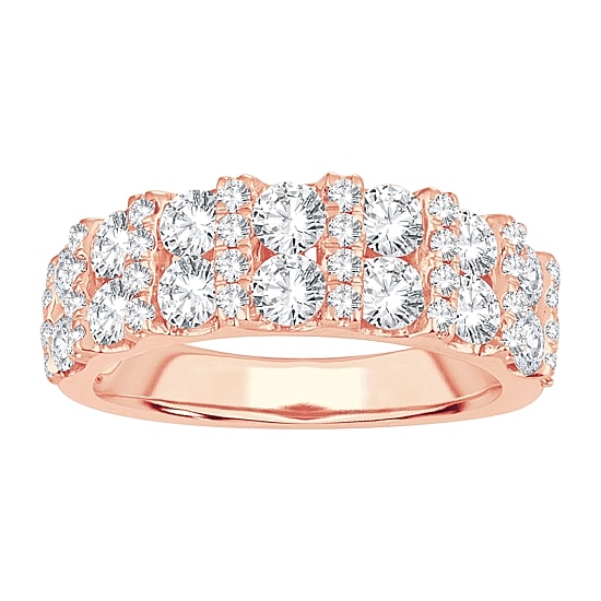 Womens 2 CT. T.W. Natural White Diamond 10K Gold Anniversary Wedding Band