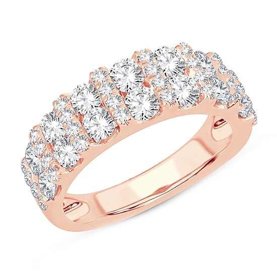 Womens 2 CT. T.W. Natural White Diamond 10K Gold Anniversary Wedding Band