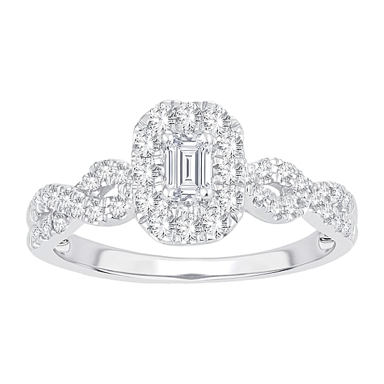 Womens 1/2 CT. T.W. Natural White Diamond 10K Gold Engagement Ring