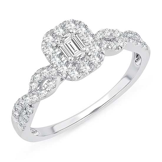 Womens 1/2 CT. T.W. Natural White Diamond 10K Gold Engagement Ring