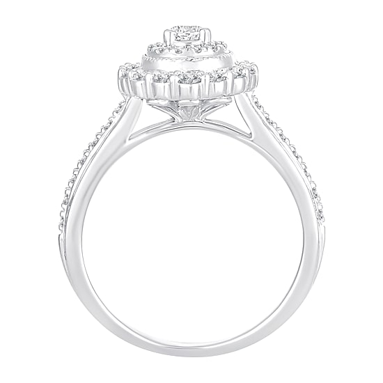 Womens 5/8 CT. T.W. Natural White Diamond 10K Gold Pear Engagement Ring