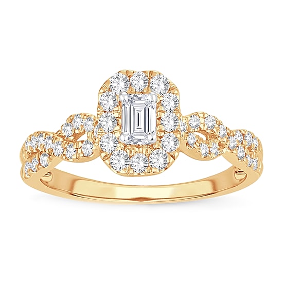 Womens 1/2 CT. T.W. Natural White Diamond 10K Gold Engagement Ring