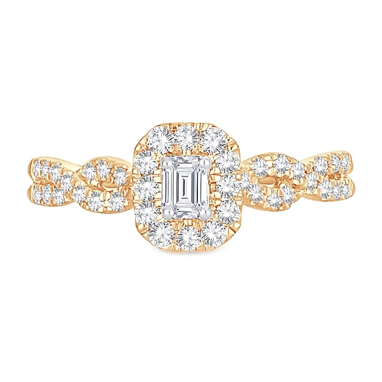 Womens 1/2 CT. T.W. Natural White Diamond 10K Gold Engagement Ring