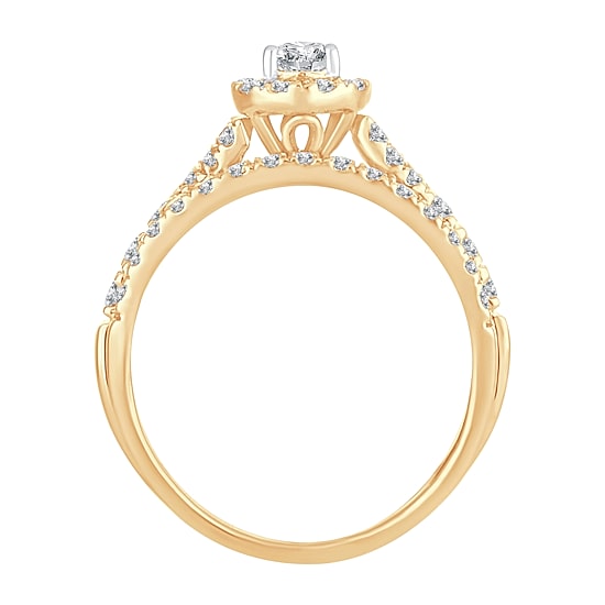 Womens 1 CT. T.W. Natural White Diamond 10K Gold Pear Bridal Set