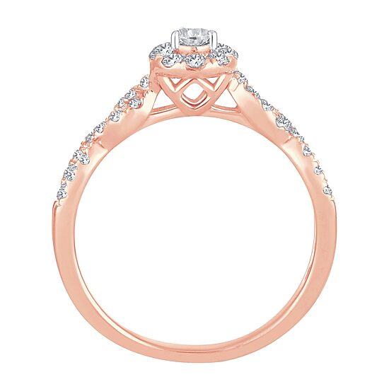 Womens 1/2 CT. T.W. Natural White Diamond 10K Gold Pear Engagement Ring
