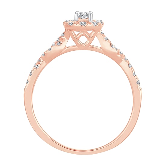 Womens 1/2 CT. T.W. Natural White Diamond 10K Gold Oval Engagement Ring