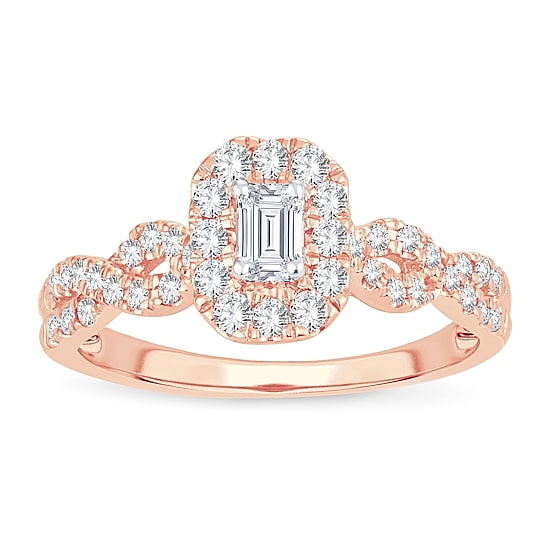 Womens 1/2 CT. T.W. Natural White Diamond 10K Gold Engagement Ring