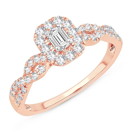 Womens 1/2 CT. T.W. Natural White Diamond 10K Gold Engagement Ring