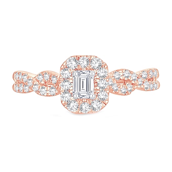 Womens 1/2 CT. T.W. Natural White Diamond 10K Gold Engagement Ring