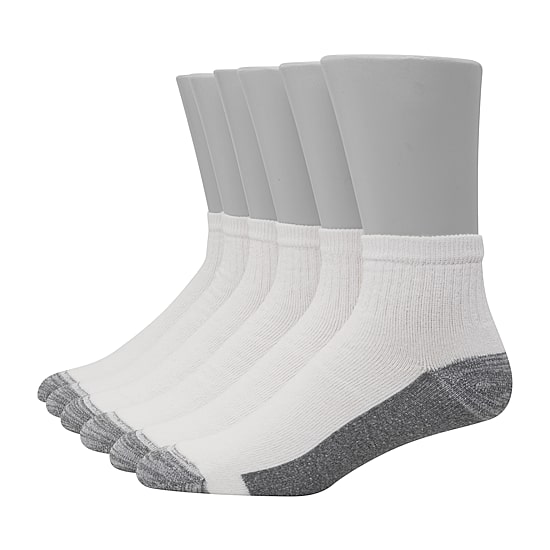 Hanes Ultimate Mens Multi-Pack 6 Pair Quarter Ankle Socks
