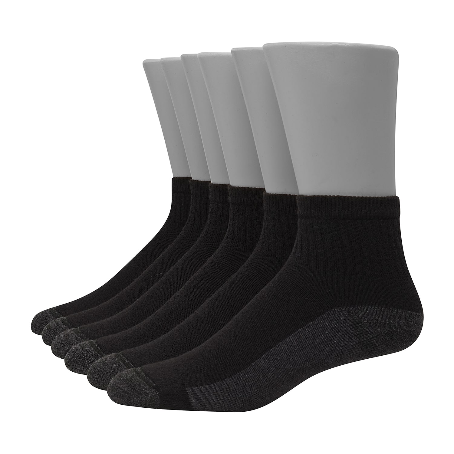 Hanes Ultimate Mens Multi-Pack 6 Pair Quarter Ankle Socks
