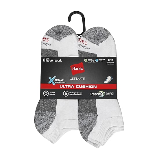 Hanes Ultimate Mens Multi-Pack 6 Pair Low Cut Socks