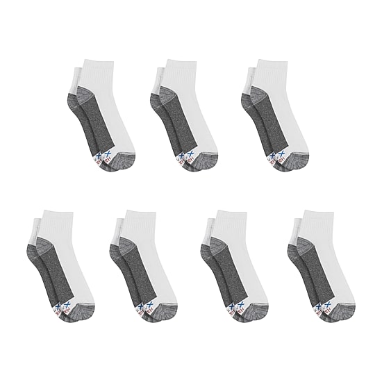 Hanes Ultimate Bonus Pack Mens Multi-Pack 7 Pair Quarter Ankle Socks