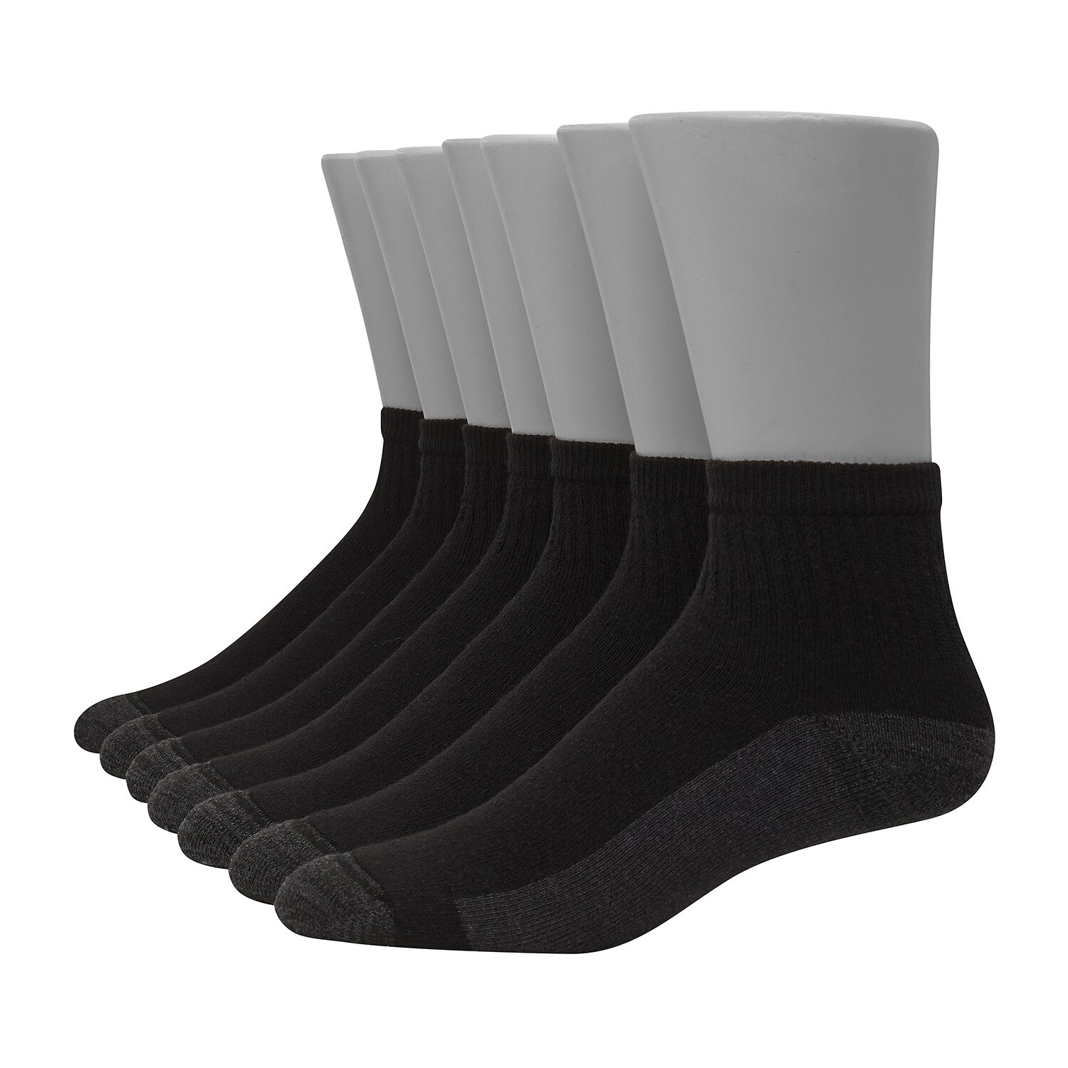 Hanes Ultimate Bonus Pack Mens Multi-Pack 7 Pair Quarter Ankle Socks