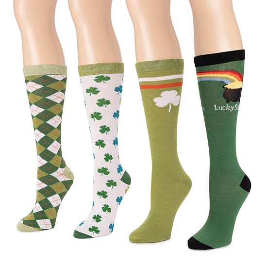 Muk Luks Womens Multi-Pack 4 Pair Over the Calf Socks